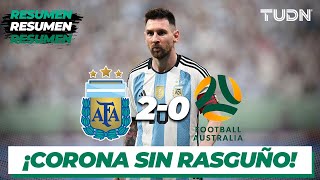 Resumen y goles  Argentina 20 Australia  Amistoso Internacional 2023  TUDN [upl. by Ahsikit]