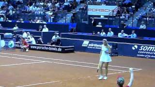 Victoria Azarenka vs Flavia Pennetta service game  Porsche Tennis Grand Prix 2010 Stuttgart [upl. by Refinnaj198]