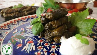 Sarma Turkish Stuffed Grape Leaves Recipe  How to make Traditional Sarma Vegan [upl. by Conover732]