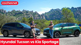 Hyundai Tucson vs Kia Sportage  Prueba  Test  Review en español  cochesnet [upl. by Arihsak]