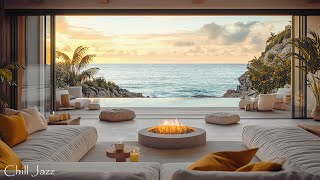 Luxury Autumn Beachfront Ambience with Upbeat Bossa Nova Jazz Music to Begin Your Week [upl. by Leiva995]