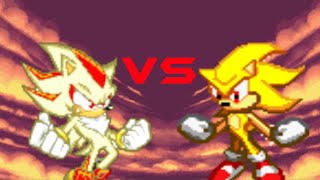 Super Sonic vs Super Shadow Sprite Animation [upl. by Garwin298]