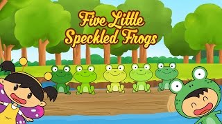 Five Little Speckled Frogs  Green Little Frog Song  Nursery Rhymes for Kids by Luke amp Mary [upl. by Ainafetse]