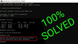 How to Fix Diskpart has Encountered an Error Access Denied  CMD  100 Working  Creative Hub [upl. by Asina781]