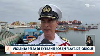 Violenta pelea de extranjeros en playa de Iquique [upl. by Nyrol372]