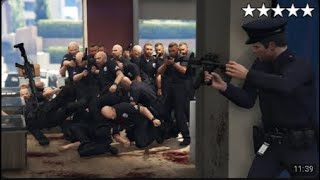 GTA 5  BAD COP FranklinVS Five Star Police Shootout at PONSONBYS [upl. by Marten]