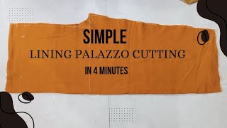 Simple Palazzo Cutting ✂️  Lining Palazzo Cutting  youtubevideo fashion [upl. by Notxed258]