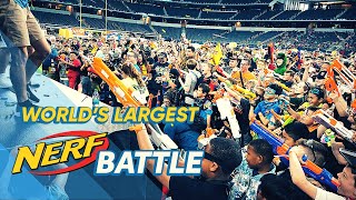 WORLDS LARGEST NERF WAR Jareds Epic Nerf Battle 4  Meet Dude Perfect  Fortnite IRL [upl. by Hamilah]