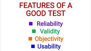 Features of a good test Reliability Validity Objectivity Usability UGC NET JRF [upl. by Elletsirhc]