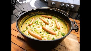 Deftige Erbsensuppe aus dem Dutch Oven Gasgrill Rezept [upl. by Edniya]