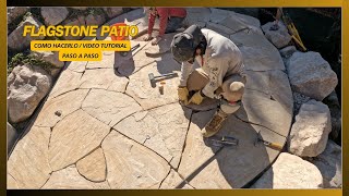 como hacer patio de piedra plana natural  instalacion  flagstone [upl. by Iborian]