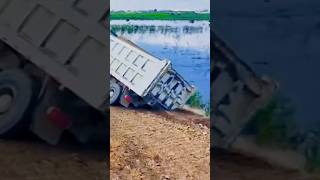 OMG truck falls into the water shorts shortvideo short shortsvideo [upl. by Nich]