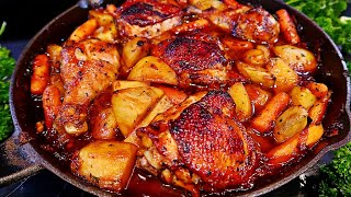 One Pan Honey Garlic Chicken amp Veggies Recipe  Easy Chicken and Potatoes [upl. by Gerson]