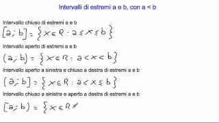 Gli intervalli aperti e chiusi limitati e illimitati  definizioni [upl. by Naelopan689]