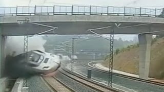 Spain Train Derailment Video 2013 Shocking Crash Kills At Least 77 Caught on Tape [upl. by Alexandria]