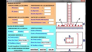 PROGRAMITA DISEÑO ZAPATA AISLADA [upl. by Fisk263]