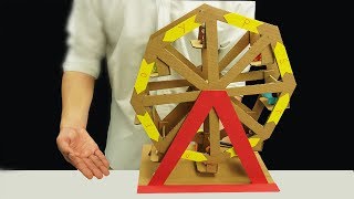 DIY Cardboard Toys How to Make Ferris Wheel Powered From Cardboard [upl. by Ettesel84]