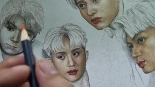 LIVE Colored Pencil Drawing Realistic Skin Tone Tutorial [upl. by Kinna]