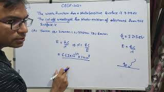 The work function for a photosensitive surface is 3·315 eV The cutoff wavelength for photoemission [upl. by Edijabab853]