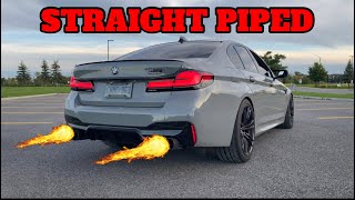 LOUDEST CAR ON EARTH STRAIGHT PIPED BMW M5 COMPETITION [upl. by Gensler842]