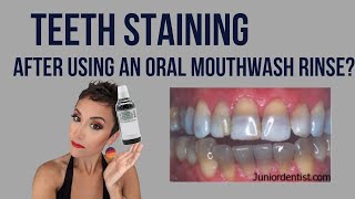 TeethStaining After Using Chlorhexidine Gluconate Mouthwash  Can the oral rinse stain teeth [upl. by Aryk]