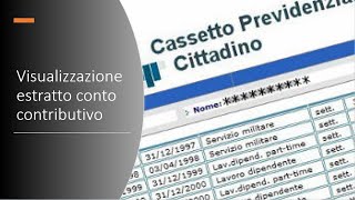 Consultazione estratto conto contributivo INPS Tutorial [upl. by Nariko]