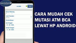 CARA CEK MUTASI REKENING BCA LEWAT HP ANDROID 2023  Riwayat Transaksi BCA Mobile [upl. by Nawrocki]