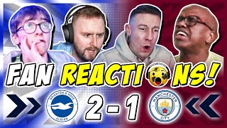 MAN CITY FANS DEVASTATED 😫 REACTION TO BRIGHTON 21 MAN CITY  PREMIER LEAGUE FAN REACTIONS [upl. by Doll]