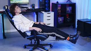 GTRACING Gaming Chair with Footrest Ergonomic Computer Game Desk Chair [upl. by Ellienad]