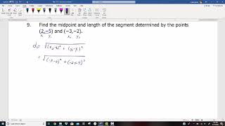 Finding the midpoint and the distance between two points [upl. by Clifton]