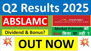 ADITYA BIRLA SUN LIFE AMC Q2 results 2025  ABSLAMC results today  ADITYA BIRLA AMC Share News [upl. by Ennairoc467]