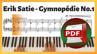 Erik Satie  Gymnopédie No1  Piano Sheet Music  Piano Tutorial [upl. by Alyac]