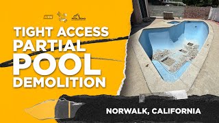 Partial Pool Demolition Swimming Pool Demolition in Norwalk California [upl. by Skippie164]