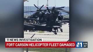 Fort Carson helicopter fleet left damaged wind blew over multiple helicopters [upl. by Anoerb]