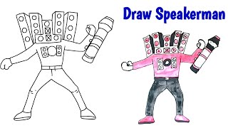 How to draw Skibidi toilet  Speakerman Draw cartoon SpeakermanSkibidi toilet trend cartoons [upl. by Allis]