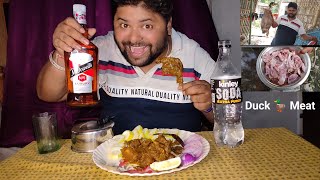 McDowells Whisky Bottle Drink With Assamese Duck🦆 Meat Curry l mukbang alcoholmukbang meat [upl. by Dibbell592]