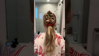 Cute amp festive hair for the holidays hairtutorial hair hairstyle shorts moms daughter [upl. by Magbie976]