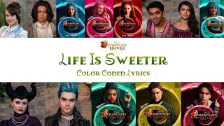 Cast of Descendants the Rise of Red  Life Is Sweeter Color Coded Lyrics [upl. by Einnek]