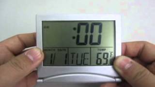 LCD Alarm Clock and Calendar with Indoor Temperature Display Meritline 265318 [upl. by Mazur]