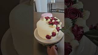 Pastel con rosetones en crema chocolatecakedecoration cakeideas cakedecorating [upl. by Okier]