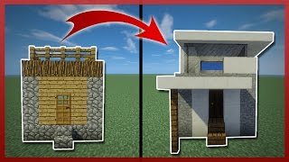 Minecraft Como TRANSFORMAR una Casa de Aldeanos Pequeña  Tutorial [upl. by Alaine]