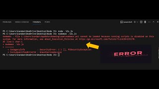 nodemon ps1 cannot be loaded because running scripts is disable on this system Problem Fixed2024 [upl. by Claudine765]