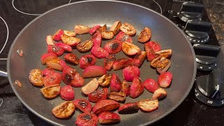 Sauteed Radishes  How To Cook Radish  Pan Fried Radish  Easy Healthy Keto Low Carb Recipe [upl. by Rosse]