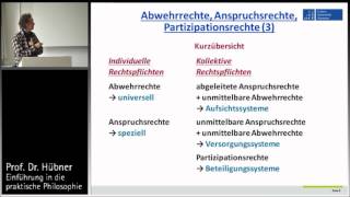 Praktische Philosophie 9b Rechtsphilosophie  Abwehrrechte Anspruchsrechte Partizipationsrechte [upl. by Porush724]