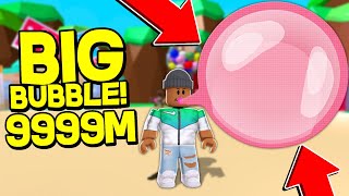 BIGGEST BUBBLE EVER  Roblox Bubble Gum Simulator [upl. by Ahsikym]