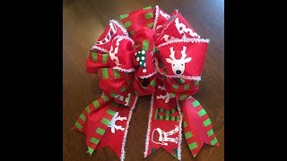 How to Make a Wreath Bow Using Two Colors of Ribbon [upl. by Eula]