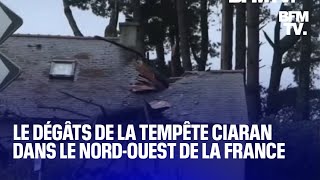 Les dégâts de la tempête Ciaran dans le NordOuest de la France [upl. by Sluiter]