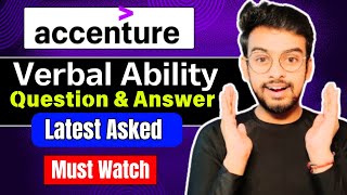 Accenture Verbal Ability Latest Questions amp Answers  Accenture Assessment  Technical Test  Exam [upl. by Kela]