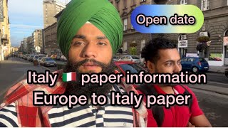 Italy paper immigration updateEurope to Italy paper Parmhungary [upl. by Salena]