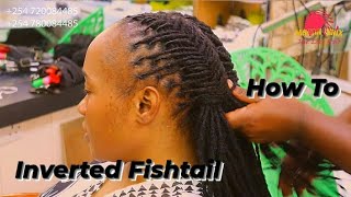 How to Style a Simple Inverted Fishtail Braid with a Back Intersection on Dreads quotBeginnersquot [upl. by Bradstreet]